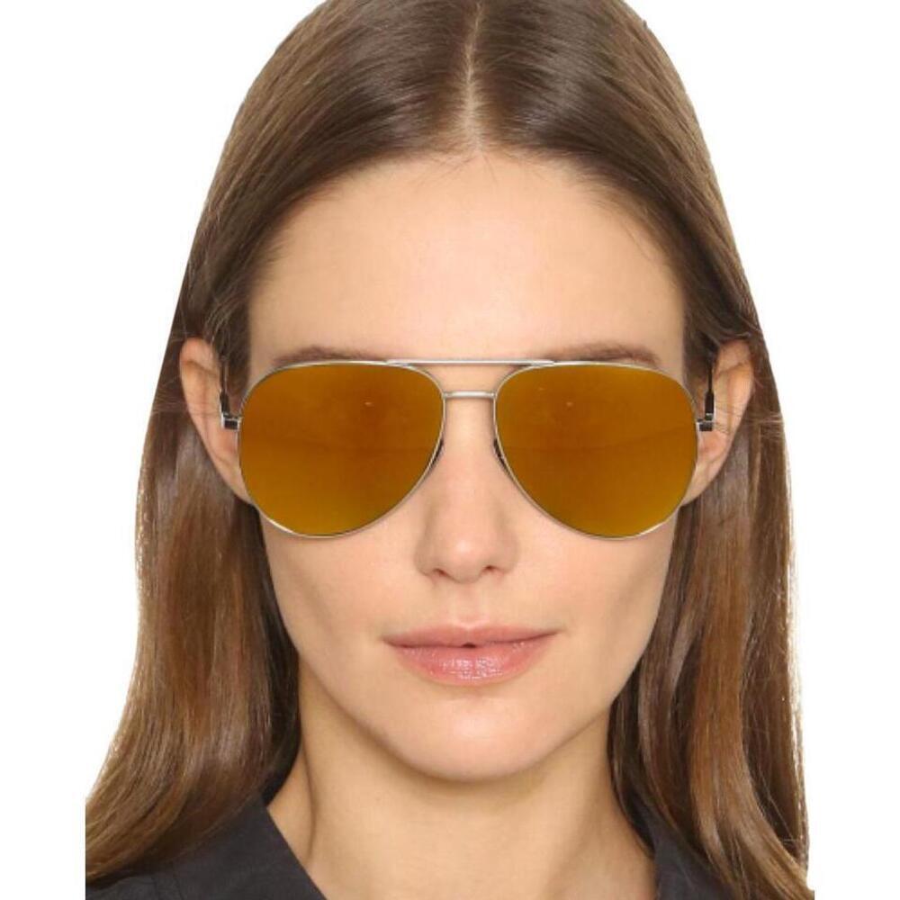 NWT Yves Saint Laurent CLASSIC 11 Silver Aviator 59mm Sunglasses